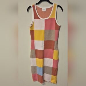 ANDREE BY UNIT Color Block Sleeveless Midi Dress Size Medium